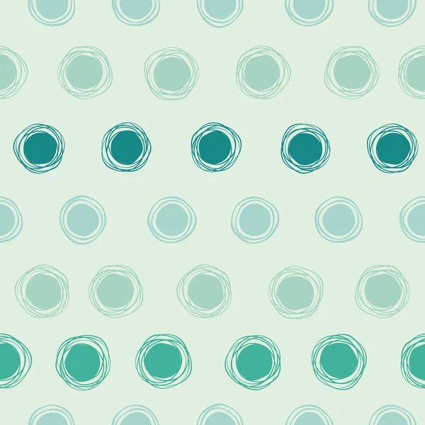 Horizontal Doodle Abstract Seamless Pattern Green Hand Drawn Shapes Vector — Vetor de Stock