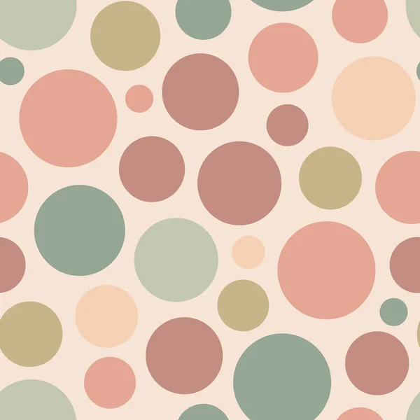 Circle Shapes Natural Colors Vector Seamless Pattern Background Wrapping Fabric —  Vetores de Stock