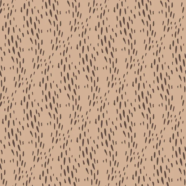 动物斑点模式 有规律的浪涂鸦用褐色圆点点缀出无缝图案 织物或纸张的矢量背景 — 图库矢量图片