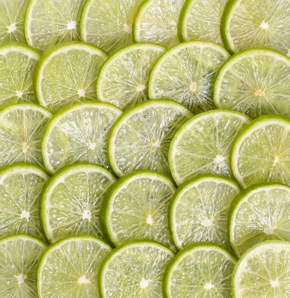 Fresh Lime Sliced White Background — Fotografia de Stock