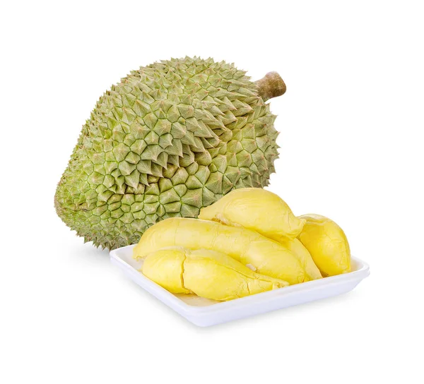 Raja Buah Buahan Durian Terisolasi Pada Latar Belakang Putih — Stok Foto