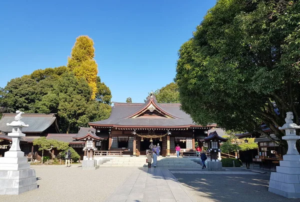 Izumi Shrine Surrounded Trees Plants Crowed People Peaceful Place Pray — Stock Photo, Image