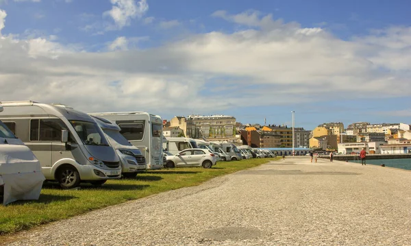 Camper Motorhome Lot Close Sea Galicia Spain — Stock Photo, Image