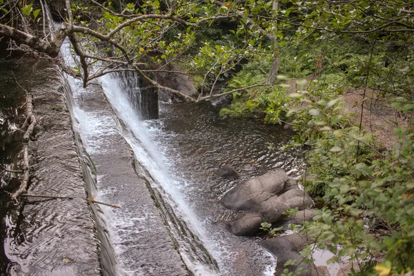 Верхняя Перспектива Водопада Посреди Природы — стоковое фото