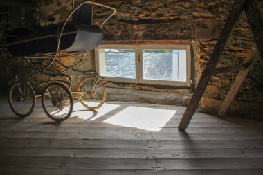 my old baby stroller in the attic