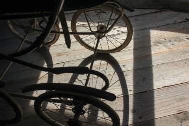 shadows of my childhood memories in the attic during sunset