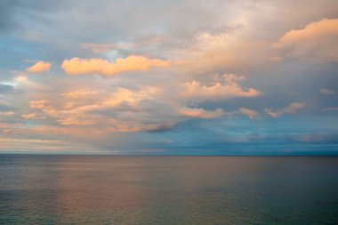 cloudy summer sunset over the Cantabrian sea