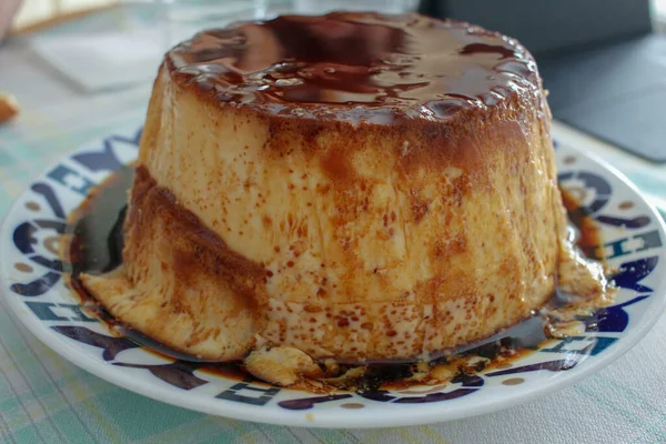 Delicioso Pudín Casero Hecho Con Doce Huevos — Foto de Stock