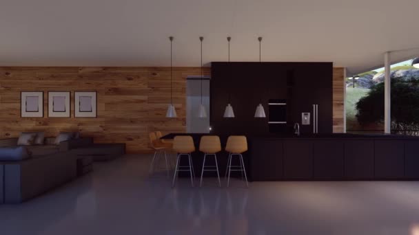 Interno Lusso Casa Moderna Animazione — Video Stock