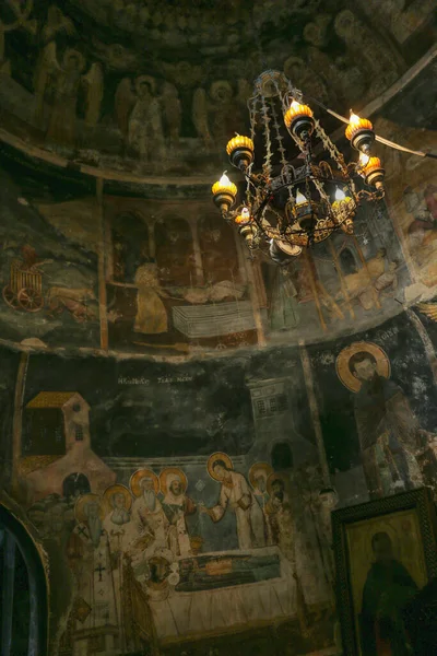 Candelabro Interior Del Monasterio San Naum Macedonia Del Norte — Stock Photo, Image