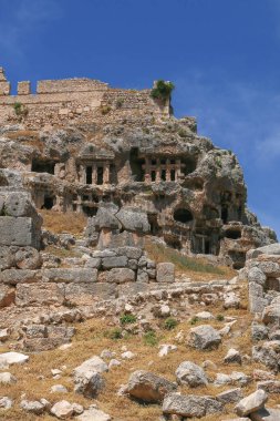 Türkiye 'de antik bir Lycian şehri olan Los Angeles' ın harabelerine inanılmaz bir bakış açısı.