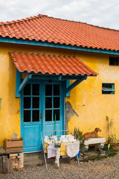 Characteristic house in the city of Ribeiro da Ilha, Brazil.