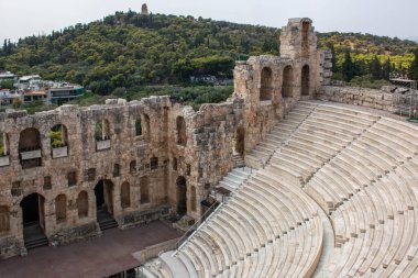 The Odeon of Herodes Atticus, a building for musical auditions, in the Acropolis of Athens, Greece. 