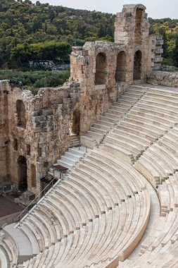 The Odeon of Herodes Atticus, a building for musical auditions, in the Acropolis of Athens, Greece. 