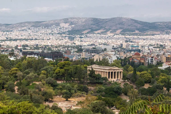 Panoramic view of the city of Athens and the Hephaestus, Greece. 