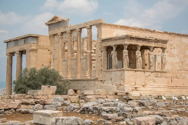 Ancient temple of Athena on the Acropolis of Athens, Greece. Without people. 