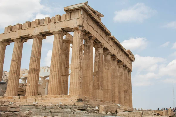 Parthenon Temple Acropolis Athens Greece Celestial Sky White Clouds — Stock Photo, Image