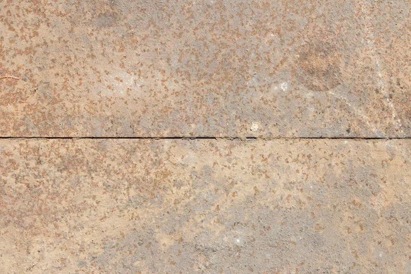 Uma Folha Metal Coberta Ferrugem Areia Dividida Duas Por Uma — Fotografia de Stock