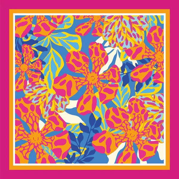 Patrón Sin Costuras Basado Adorno Floral Bandana Print Adorno Vectorial — Archivo Imágenes Vectoriales