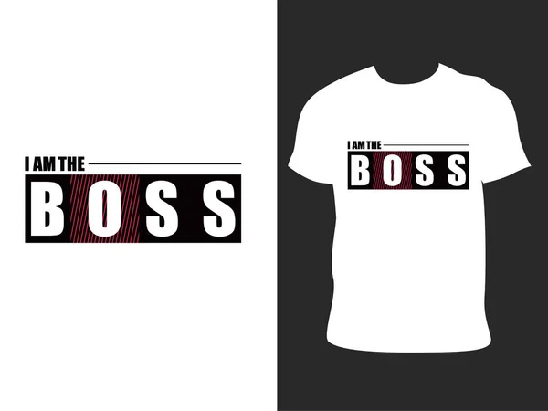 Boss Typografi Shirt Design Redo Att Skriva För Kläder Affisch — Stock vektor