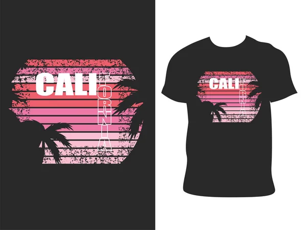 Σχέδιο Τυπολογίας Shirt Της Καλιφόρνια Έτοιμο Για Εκτύπωση Ρούχων Αφίσας — Διανυσματικό Αρχείο