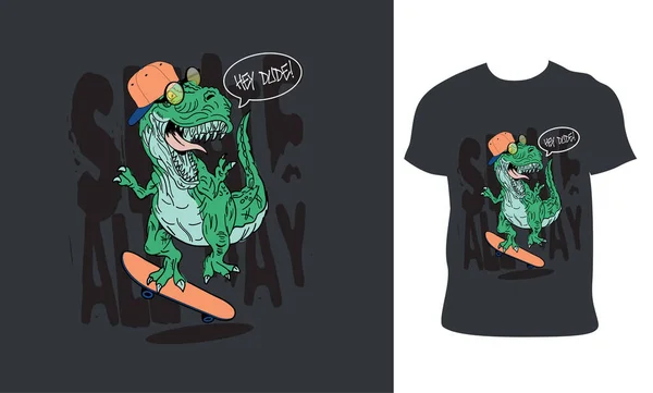 Dinosaurus Tshirt Ontwerp Template Dinosaurus Vector — Stockvector