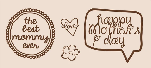 Stickers Mother Day Signs Symbols Objects Templates Planners Invitations Notebooks — Stockvektor