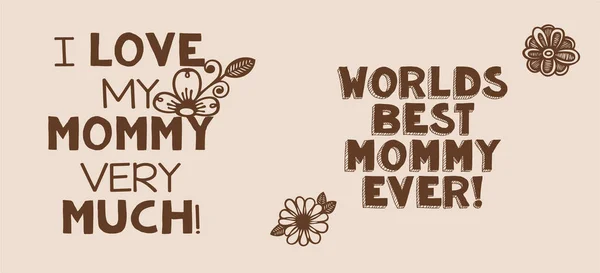 Stickers Mother Day Signs Symbols Objects Templates Planners Invitations Notebooks — Stockvektor