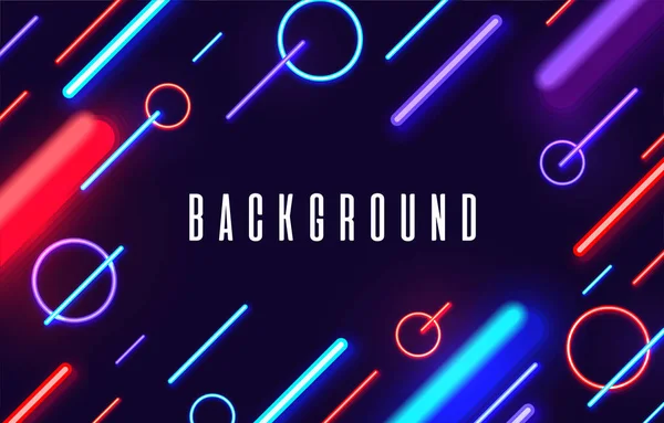 Futuristic Metaverse Background Neon Box Perspective Abstract Background — Stok Vektör