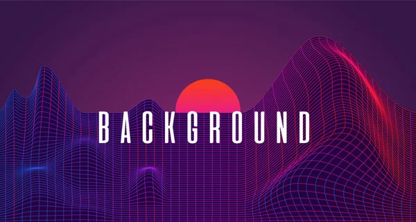 Futuristic Metaverse Background Neon Box Perspective Abstract Background — Stockový vektor