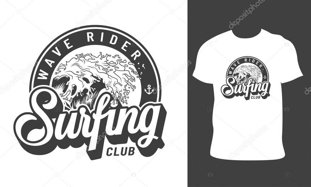 Summer Surf Tshirt design template vector file. summer beach tshirt design