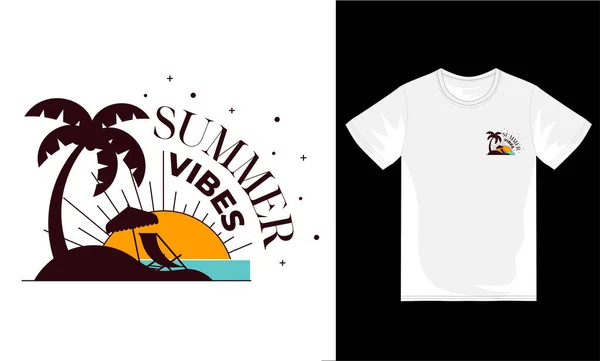 Summer Shirt Design Template Vector File Summer Beach Shirt Design — Vetor de Stock