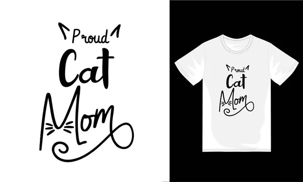 Cat Shirt Design Quote Typography Colorful Letters Vector Printing Shirt — Stok Vektör