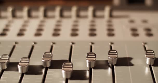 Buttons Switches Control Panel Modern Mixing Desk Studio — Vídeo de stock