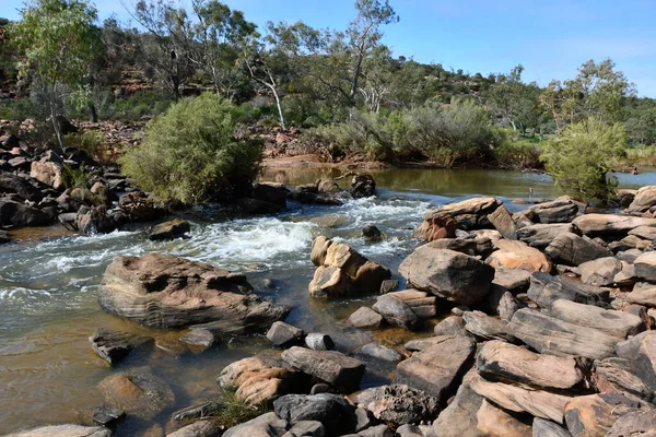 View River Rocks Ross Graham Lookout Kalbarri National Park — Stock Photo, Image