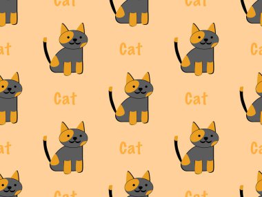 Turuncu arka planda kusursuz çizgi film karakteri