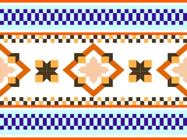 Soyut etnik geometrik desen, baskı, sınır, gelenek, etnik oryantal dikişsiz desen, illüstrasyon, Gemetrik etnik oryantasyon deseni geleneksel