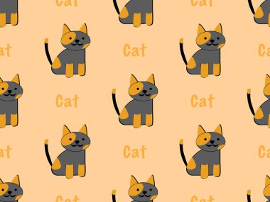 Turuncu arka planda kusursuz çizgi film karakteri