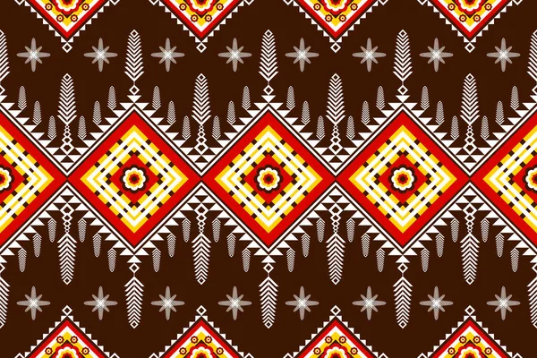 抽象的な民族幾何学的なパターン 民族東洋の花のシームレスなパターン イラスト 幾何学的な民族東洋のイカットパターン伝統的な — ストックベクタ