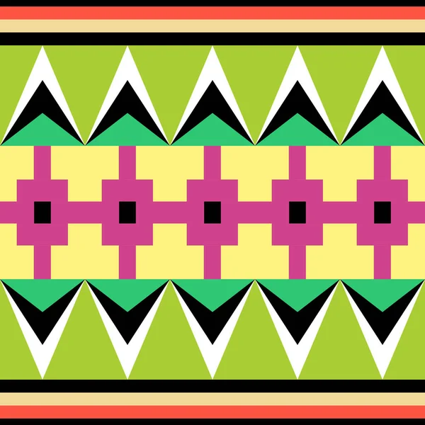 Padrão Geométrico Étnico Abstrato Impressão Fronteira Tradição Padrão Sem Emenda — Vetor de Stock