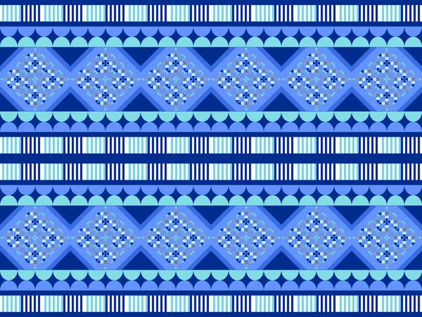 Motif Géométrique Ethnique Abstrait Imprimé Bordure Tradition Motif Floral Oriental — Image vectorielle