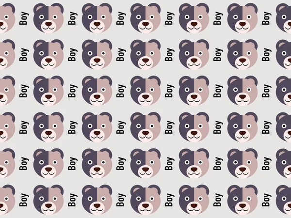 Brauner Bär Zeichentrickfigur Muster Auf Braunem Hintergrund — Stockvektor