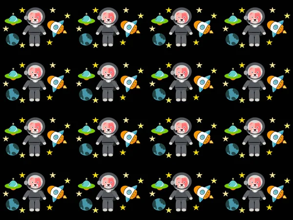 Siyah arkaplanda çizgi film karakteri deseni