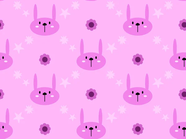 토끼의 캐릭터는 분홍색 배경에 무늬가 — 스톡 벡터