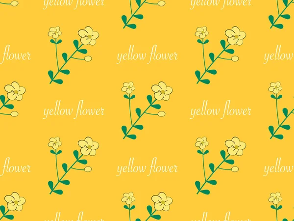 Patrón Sin Costura Flor Sobre Fondo Amarillo — Archivo Imágenes Vectoriales