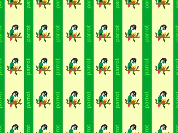 Personnage Dessin Animé Oiseau Motif Sans Couture Sur Fond Vert — Image vectorielle