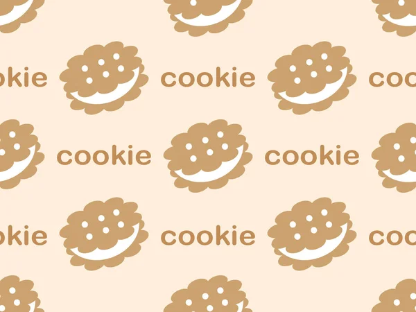 Cookies Κινουμένων Σχεδίων Αδιάλειπτη Μοτίβο Πορτοκαλί Φόντο — Διανυσματικό Αρχείο