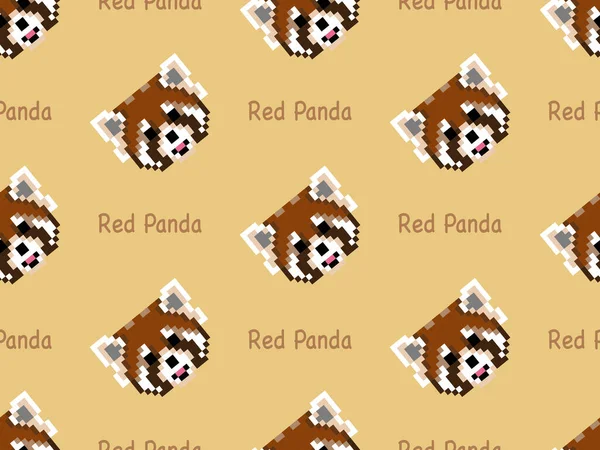 Panda Rojo Personaje Dibujos Animados Patrón Sin Costuras Sobre Fondo — Archivo Imágenes Vectoriales