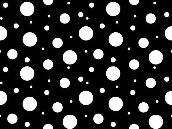 Bílý Kruh Tvar Bezešvé Vzor Černém Pozadí — Stockový vektor