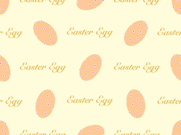 Easter Eggs Cartoon Character Seamless Pattern Yellow Background Easter Day — Stock Vector